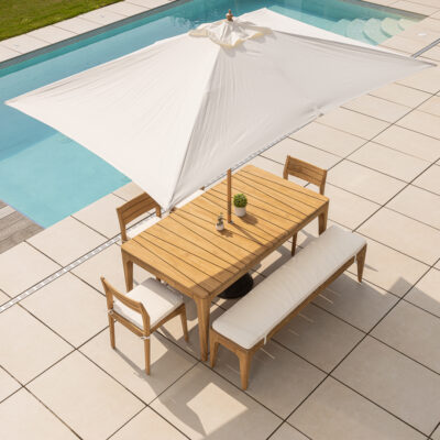 Oasis 4 or 6 Seater Bench Dining Set with Savannah Chairs