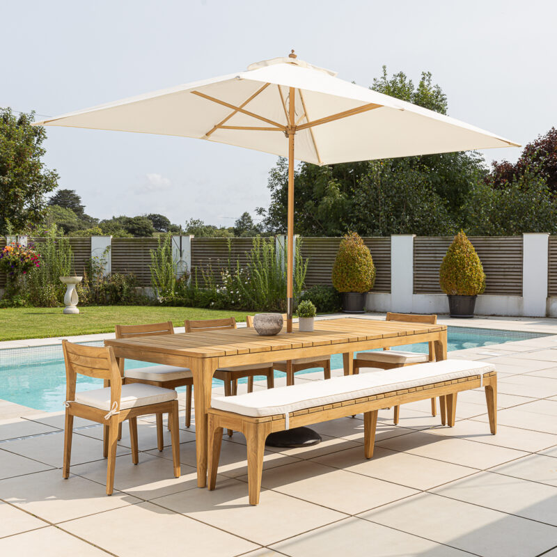 Oasis 6 or 8 Seater Bench Dining Set with Savannah Chairs