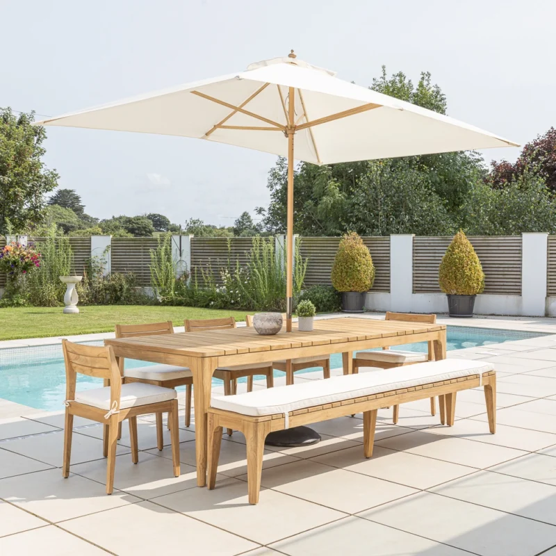 Oasis 6 or 8 Seater Bench Dining Set with Savannah Chairs