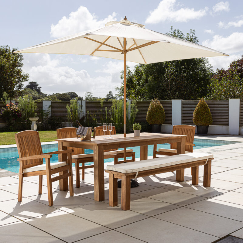 Onyx 4 or 6 Seater Bench Dining Set with Marley Chairs