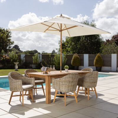 Onyx 4 or 6 Seater Dining Set with Scandi Armchairs