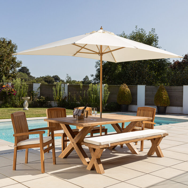 Eros 4 or 6 Seater Bench Dining Set with Marley Chairs