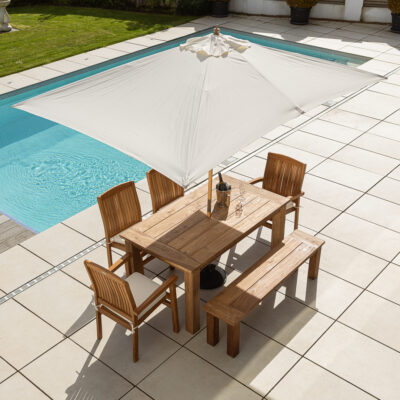 Onyx Compact 4 or 6 Seater Bench Dining Set with Marley Chairs