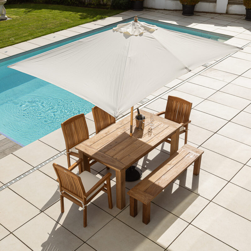 Onyx Compact 4 or 6 Seater Bench Dining Set with Marley Chairs