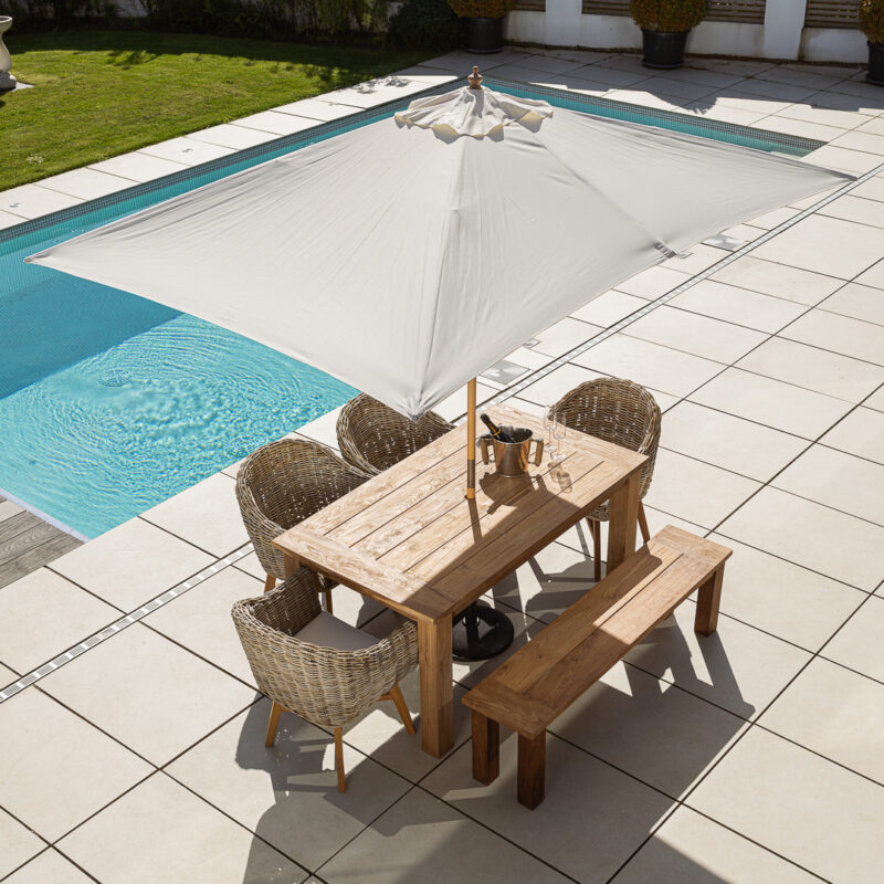 Onyx Compact 4 or 6 Seater Bench Dining Set with Scandi Armchairs