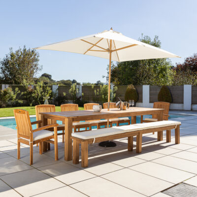 Onyx 8 or 10 Seater Bench Dining Set with Marley Chairs