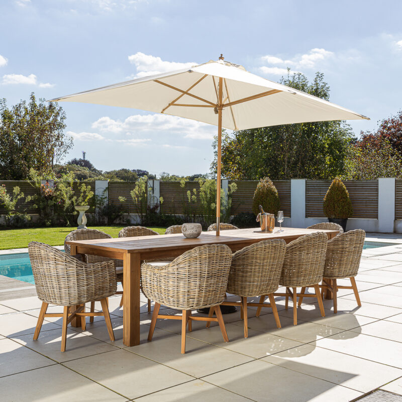 Onyx 8 or 10 Seater Dining Set with Scandi Armchairs