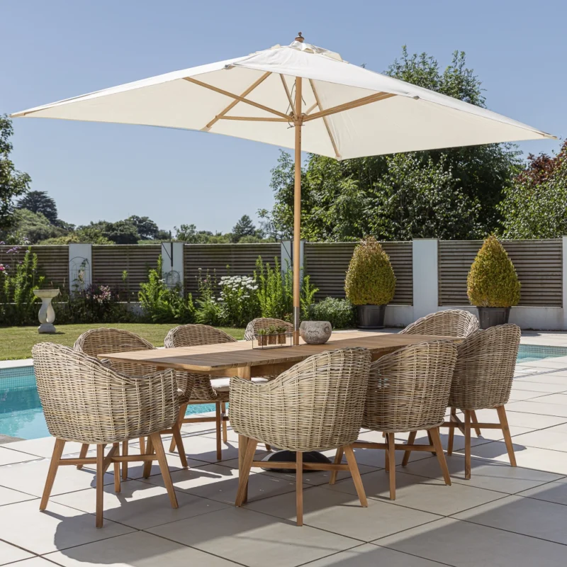 Savannah 6-8 Seater Extending Dining Set with Scandi Armchairs