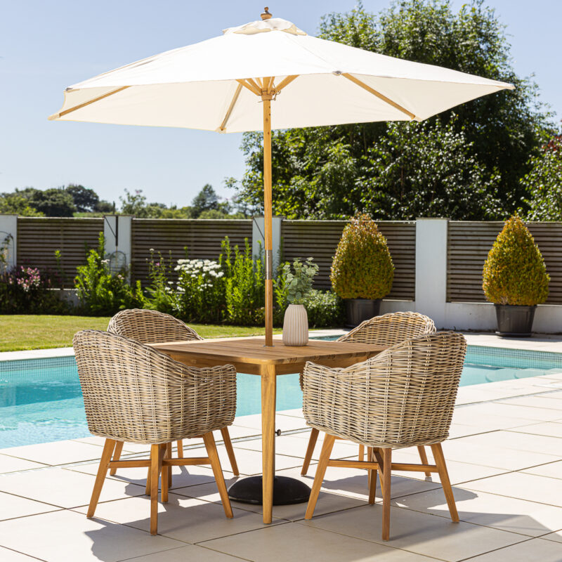 Savannah 4 Seater Dining Set with Scandi Armchairs