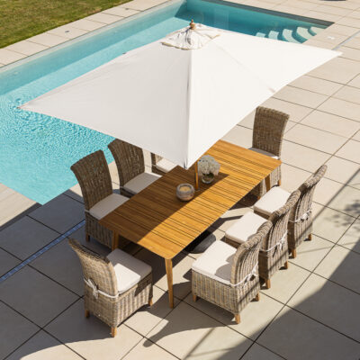 Savannah 6 or 8 Seater Dining Set with Natural Kubu Chairs