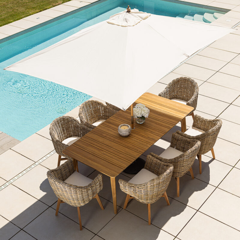 Savannah 6 or 8 Seater Dining Set with Scandi Armchairs