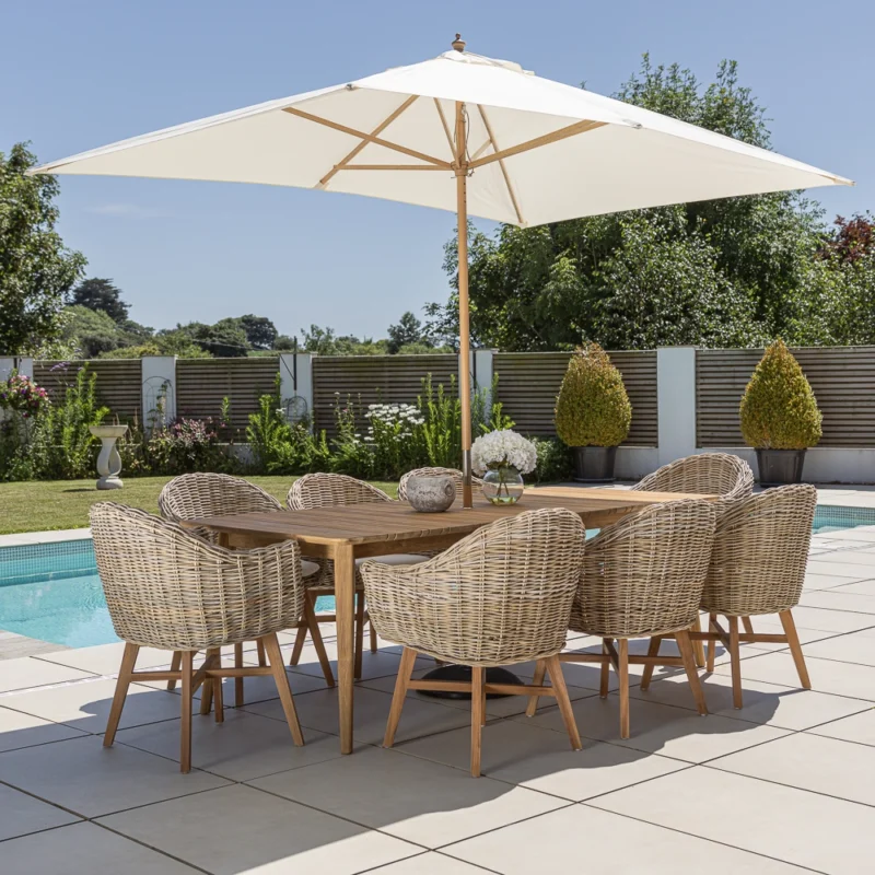 Savannah 6 or 8 Seater Dining Set with Scandi Armchairs