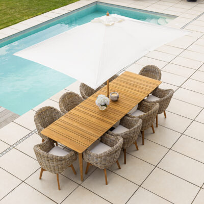 Savannah 10 or 12 Seater Dining Set with Scandi Armchairs