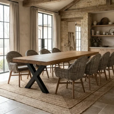 Urban Fusion 8 or 10 Seater Dining Set with Scandi Armchairs