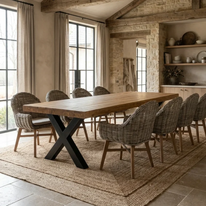 Urban Fusion 8 or 10 Seater Dining Set with Scandi Armchairs