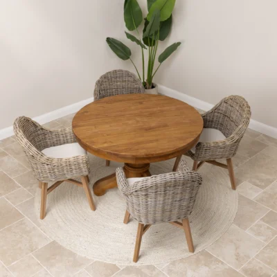 Country 4 Seater Dining Set with Scandi Armchairs