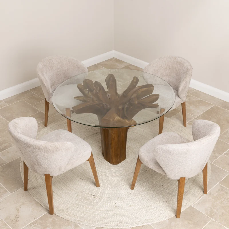 Hara Compact 4 Seater Dining Set with Cove Chairs