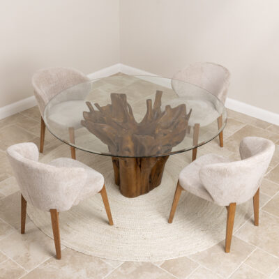 Hara 4 Seater Dining Set with Cove Chairs