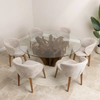 Hara 6 Seater Dining Set with Cove Chairs
