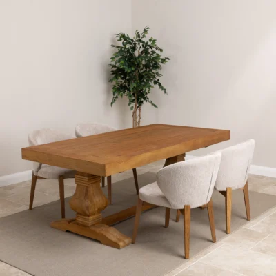 Emara 4 or 6 Seater Dining Set with Cove Chairs
