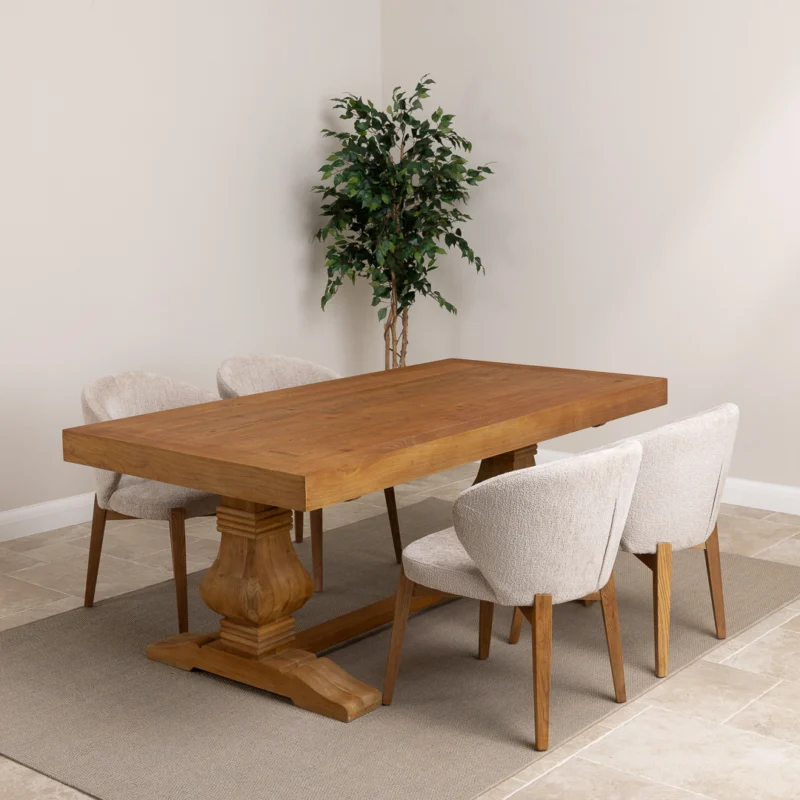 Emara 4 or 6 Seater Dining Set with Cove Chairs