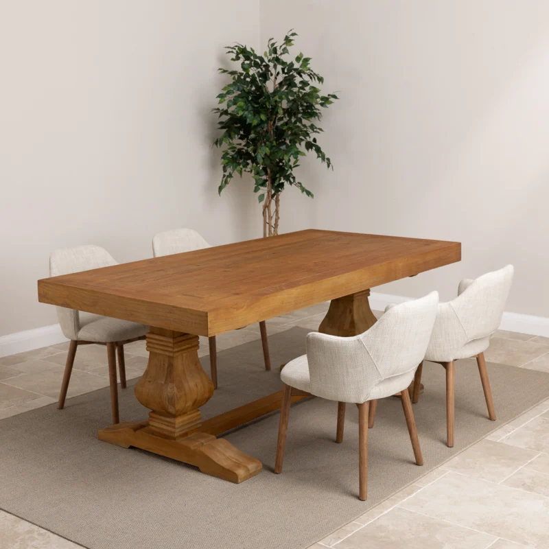 Emara 4 or 6 Seater Dining Set with Wave Armchairs