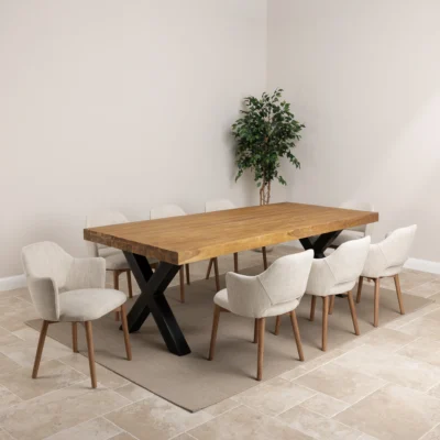 Urban Fusion 6 or 8 Seater Dining Set with Wave Armchairs
