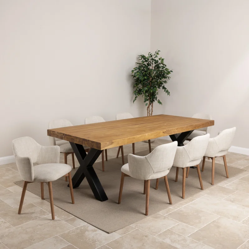 Urban Fusion 6 or 8 Seater Dining Set with Wave Armchairs