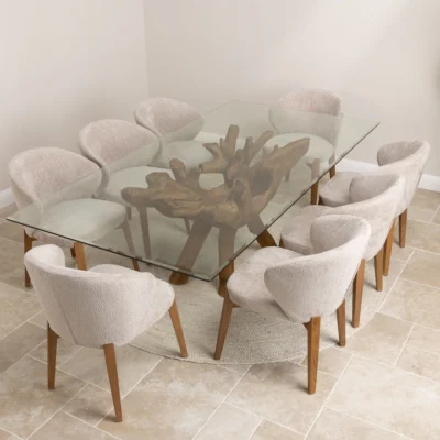 Hiloa 6 or 8 Seater Dining Set with Cove Chairs