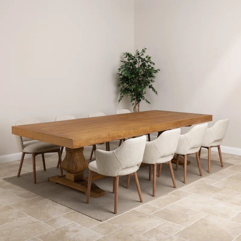 Emara 8 or 10 Seater Dining Set with Wave Armchairs