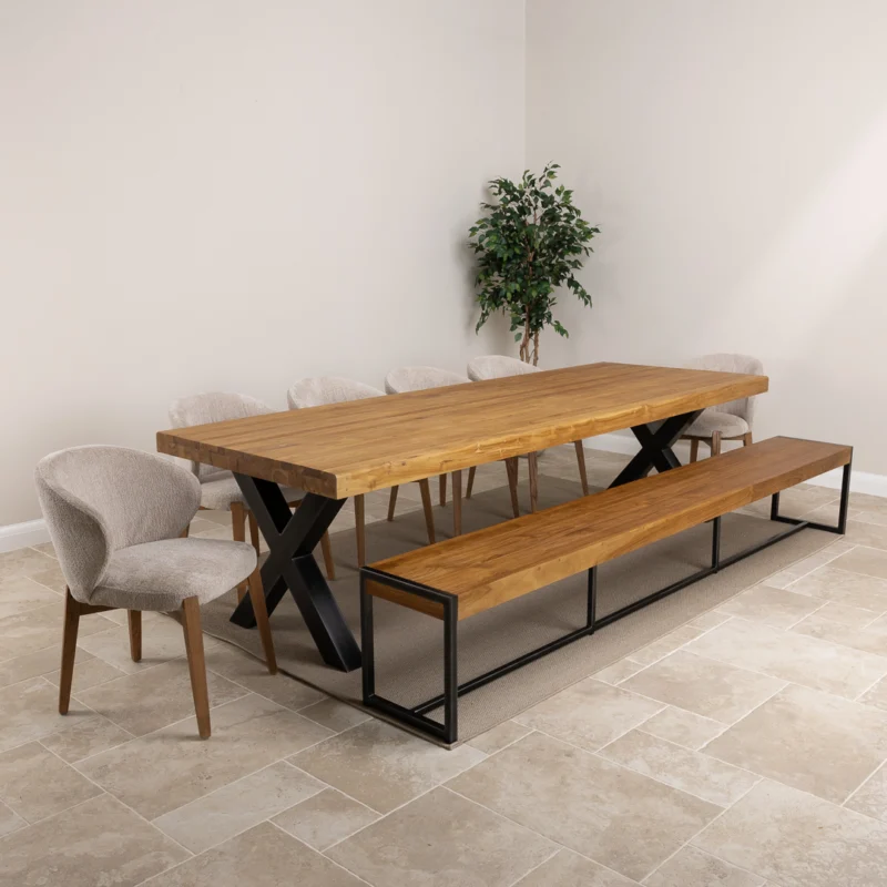 Urban Fusion 8 or 10 Seater Bench Dining Set with Cove Chairs