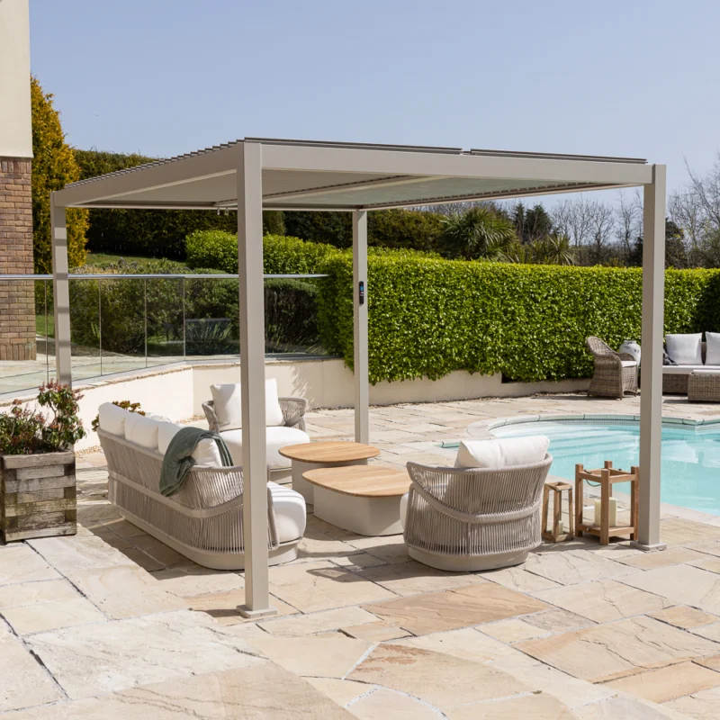 Solaire 3m x 4m Pergola Frame Only – Latte