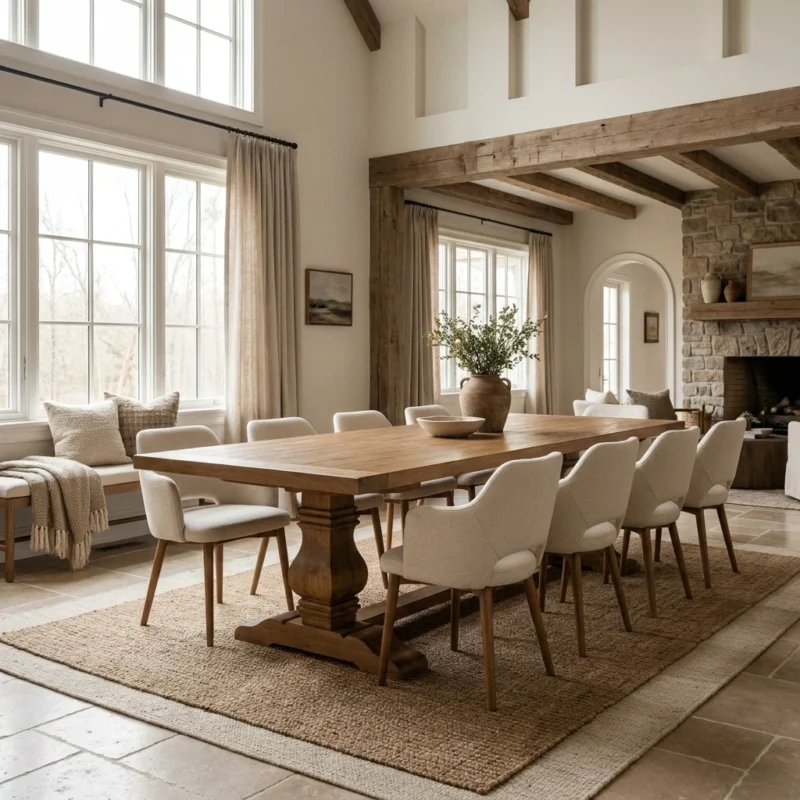 Emara 8 or 10 Seater Dining Set with Wave Armchairs