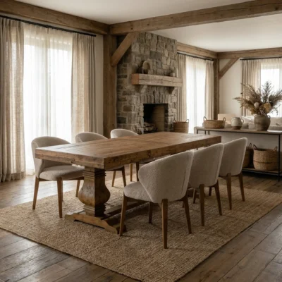 Emara 6 or 8 Seater Dining Set with Cove Chairs
