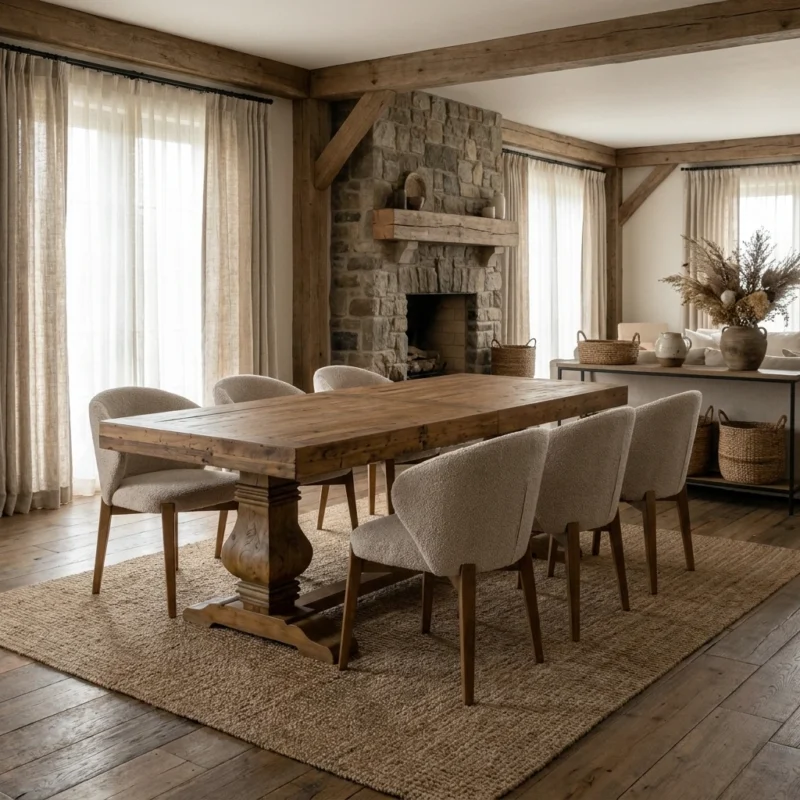Emara 6 or 8 Seater Dining Set with Cove Chairs