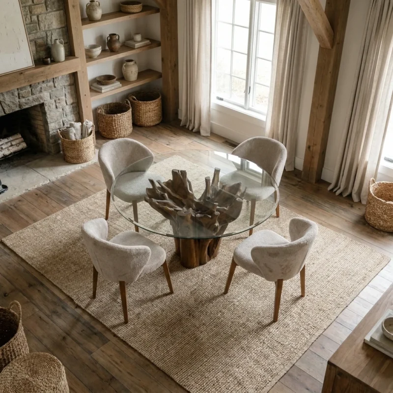 Hara 4 Seater Dining Set with Cove Chairs
