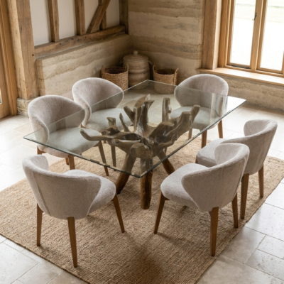Hiloa 4 or 6 Seater Dining Set with Cove Chairs
