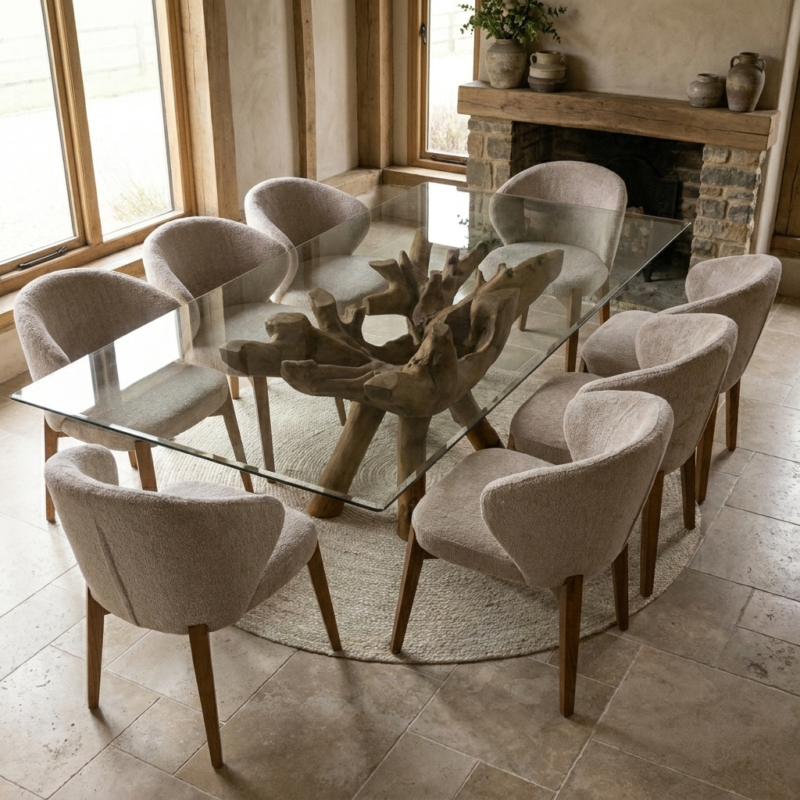Hiloa 6 or 8 Seater Dining Set with Cove Chairs