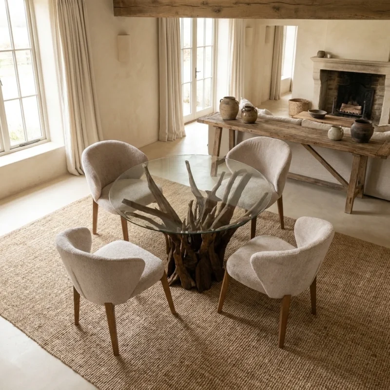 Hyati 4 Seater Dining Set with Cove Chairs