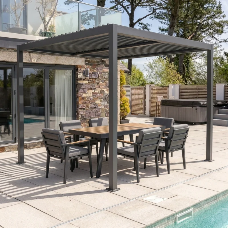 Solaire 3m x 3m Pergola Frame Only – Anthracite