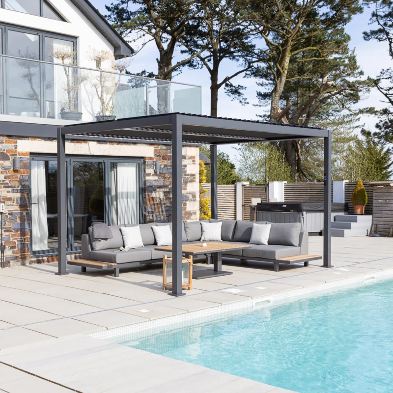 Solaire 3m x 4m Pergola Frame Only – Anthracite