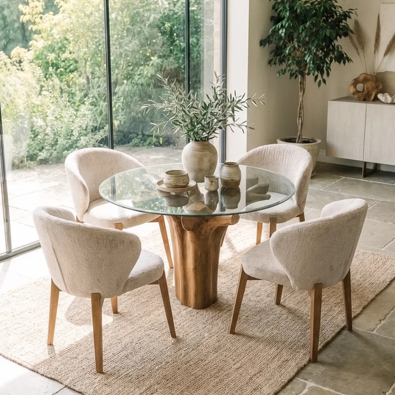 Hara Compact 4 Seater Dining Set with Cove Chairs