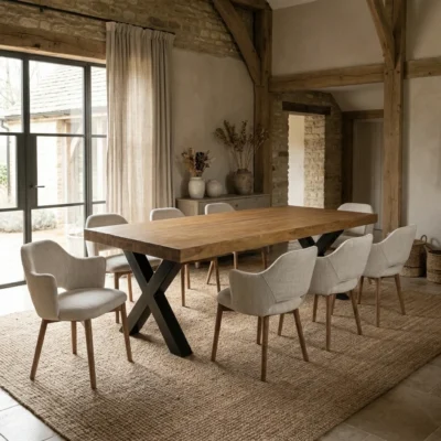 Urban Fusion 6 or 8 Seater Dining Set with Wave Armchairs