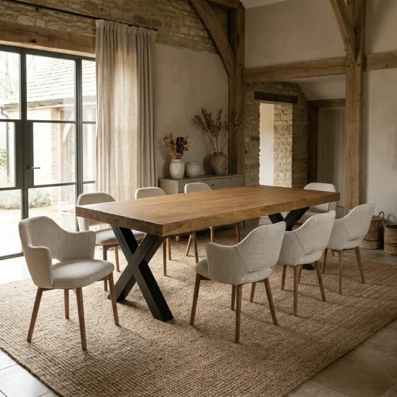 Urban Fusion 6 or 8 Seater Dining Set with Wave Armchairs