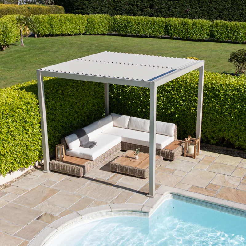 Solaire 3m x 3m Pergola Frame Only – Latte