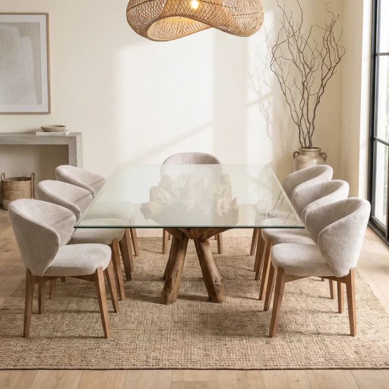 Hiloa 6 or 8 Seater Dining Set with Cove Chairs