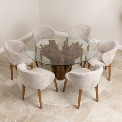 Hara Compact 6 Seater Dining Set with Cove Chairs