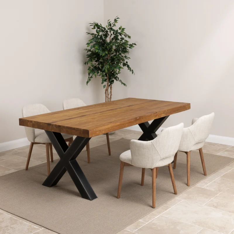 Urban Fusion 4 or 6 Seater Dining Set with Wave Armchairs