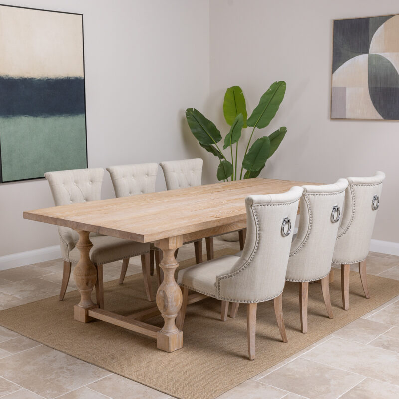 Claremont 6 or 8 Seater Dining Set with Windsor Chairs