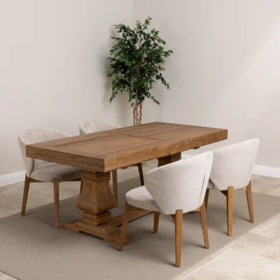 Emara Compact 4 or 6 Seater Dining Set with Cove Chairs